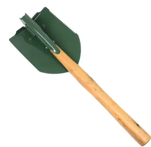 [25703]  Folding Pick Shovel Wood Handle