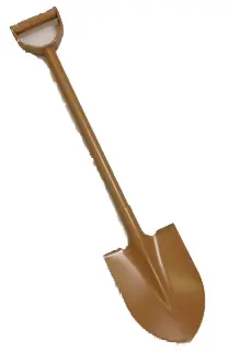 [25706]  D-handle Jeep Shovel Steel Handle Khaki