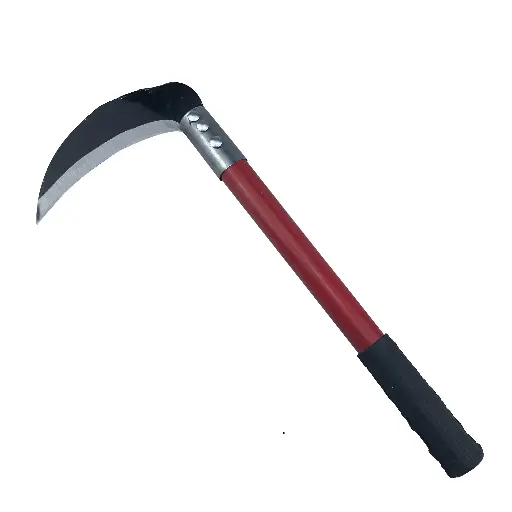 [25820]  Sickle Long Metal Handle Fixed Blade