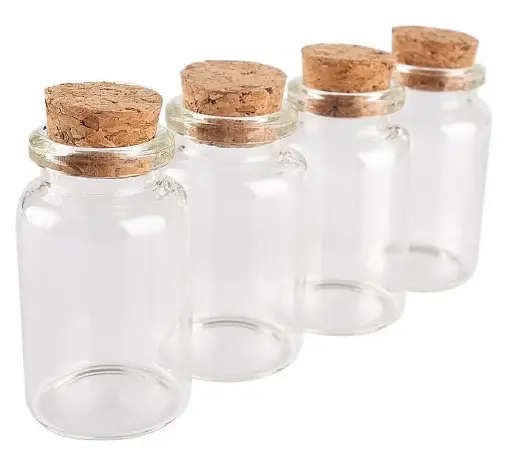 [28260]  Mini Glass Vial Cork Stopper 15ml 6 pcs 50x20mm
