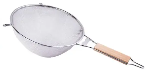 [29570]  Strainer Sieve Colander 25 cm S/Steel Wood Handle