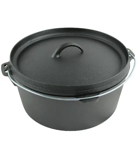 [29502]  9 Qt Cast Iron Dutch Oven Lipped Lid