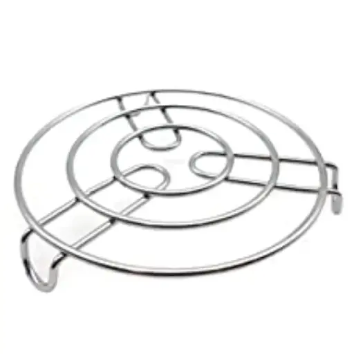 [29540]  Round Trivet Steamer Cooling Rack Chrome 21(Diam)x2(H)cm