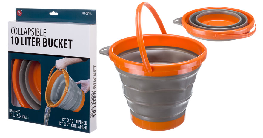 Collapsible 10 lt 2.64 Gallon Silicone Bucket BPA Free 30x25cm