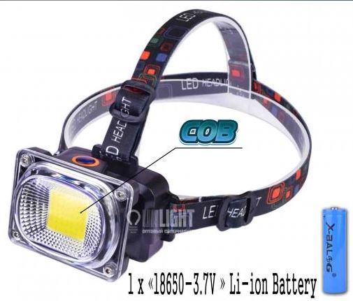 Waterproof Headlamp 8 Watt COB LED Rechargable Lithium Battery 6800mah 3.8v