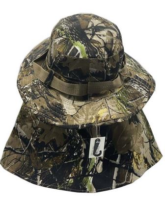 Slouch Boonie Bush Hat with Neck &amp; Face Cover Forest Camo