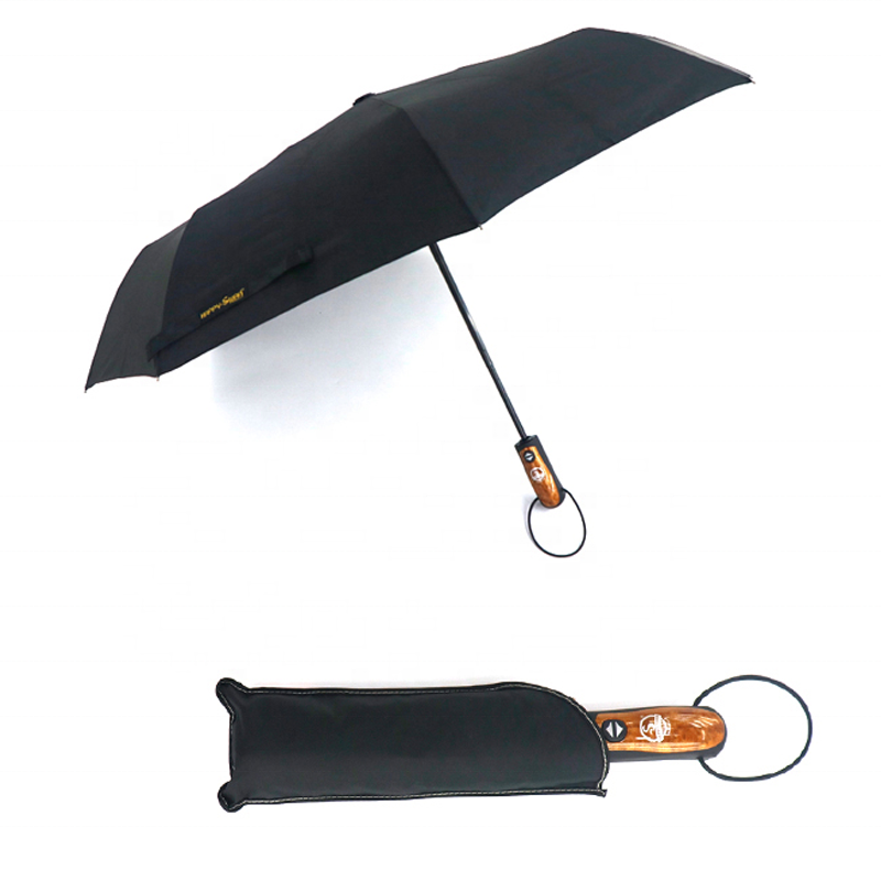 Mini Folding Umbrella Black 8 Rib 88cm 24cm Folded