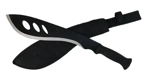 [40361]  Machete Survival Knife 49cm Black/Silver Steel Blade Kukri Bolo