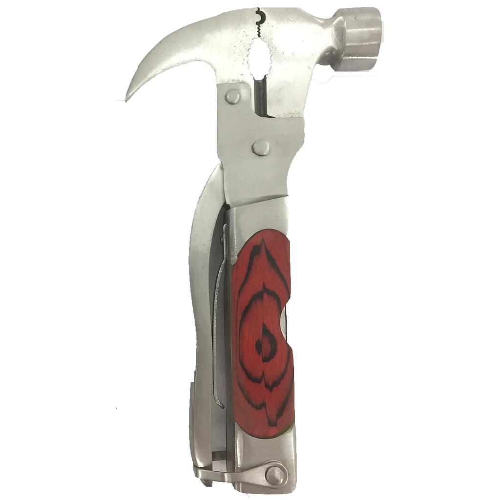 18 Function Multi Tool Hammer Plier Wood Handle