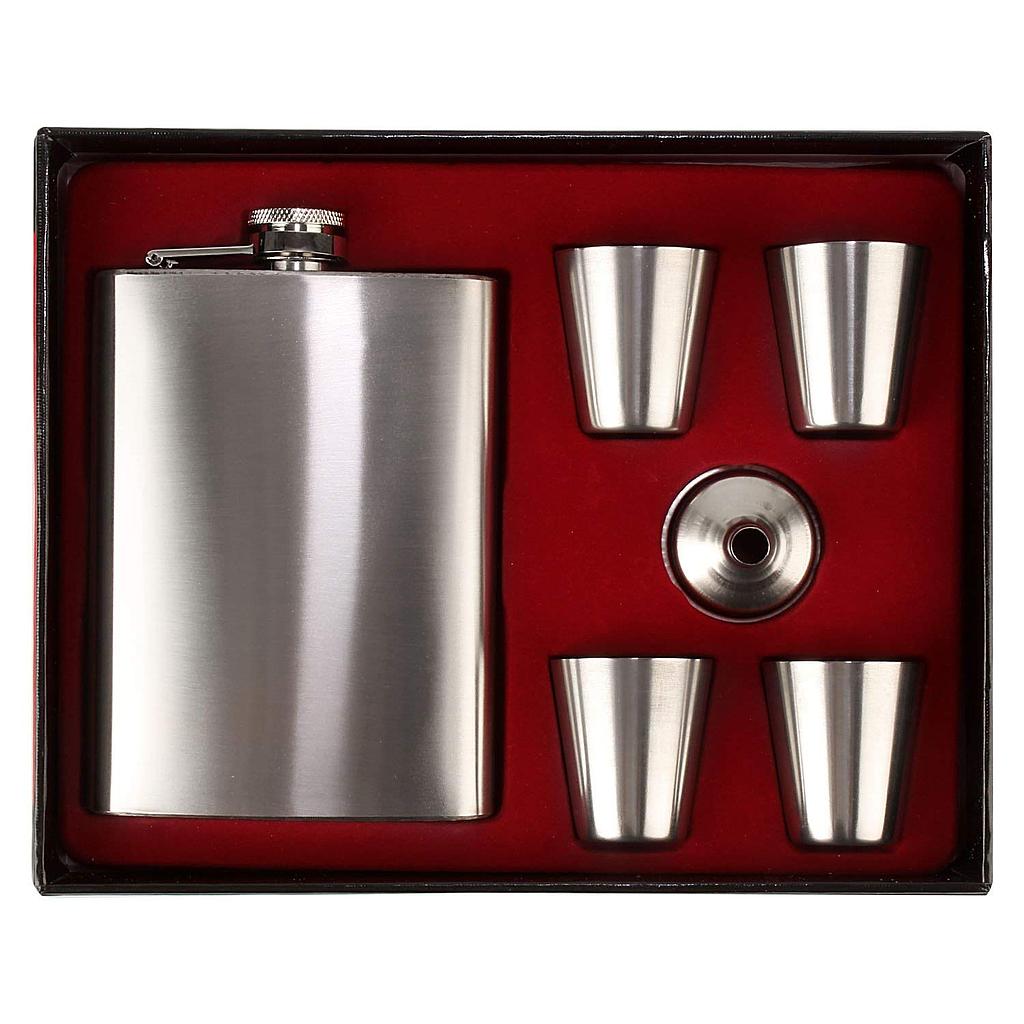 Hip Flask with 4 Shot Cups 8 oz