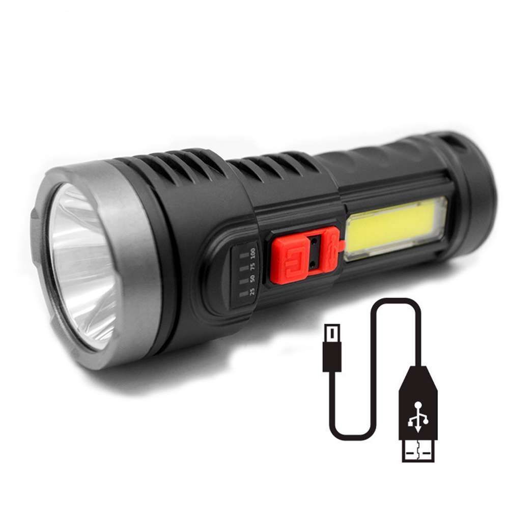 Torch 5 LED + COB Side Flashlight USB Rechargeable Waterproof