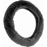 Wool Fleece Steering Wheel Cover Black