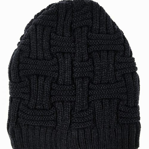 Acrylic Knit Beanie Skullcap Fur Lined Asstd Black,Navy,Tan,Grey,Cream