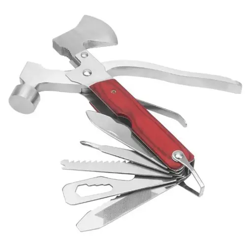[40660]  18 Function Multi Tool Axe Hammer Wood Handle