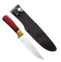 [40744]  Bowie Knife 10" Straight Blade Wood Handle
