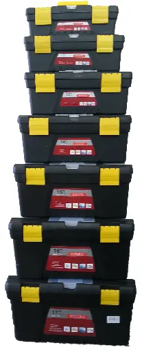[42900]  Black Plastic Tool Box set 6 sizes