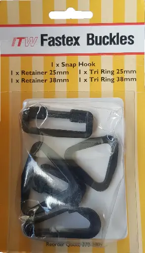 [43018]  Snaphook 2 x Retainer 2 x Triring Buckle Fastex