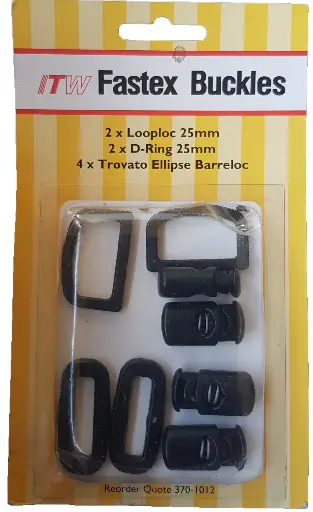 [43021]  Buckles 2 x 25mm Looploc,2 x D-Ring, 4 x Barreloc Fastex