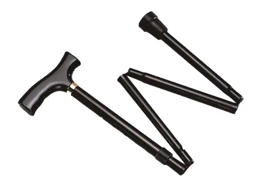 [44992]  Foldaway Walking Stick Pole Black