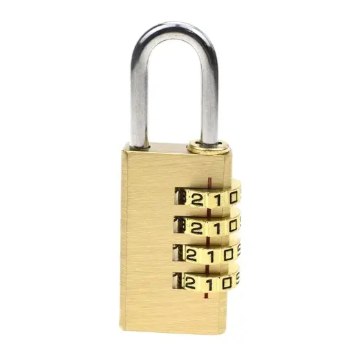 [45901]  Combination Padlock Brass 21 mm 4 Dial