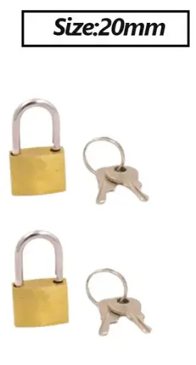 [46310]  2 Key-alike 20 mm Brass Padlocks