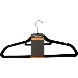[90090]  Velvet Covered Clothes Hanger 3 pack