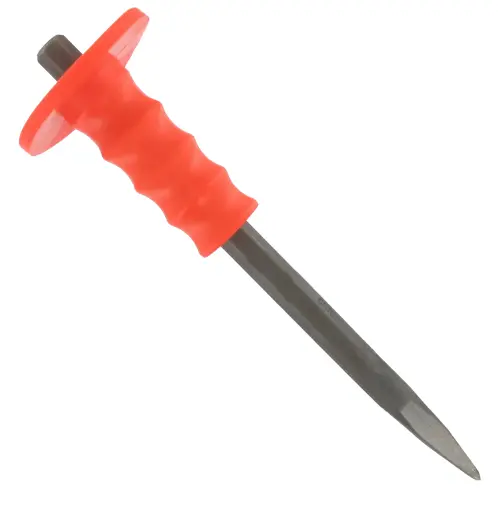 [25690] Pointy End 30cm Rock Stone Pick Chisel Rubber Hand Guard