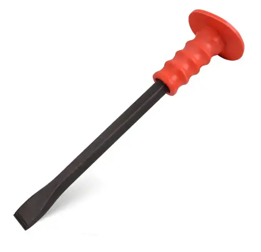 [25691] Flat End 30cm Rock Stone Pick Chisel Rubber Hand Guard