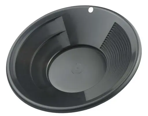 [28221] Dual Riffle Black Plastic Gold Pan 8"