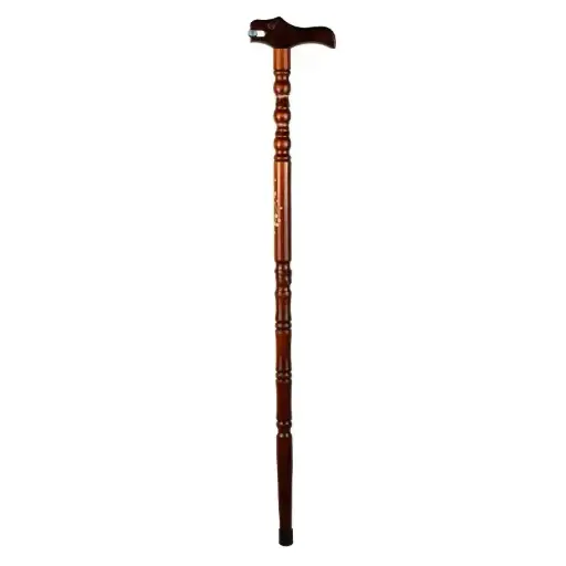 [44974] Wood Carved Folk Art Dragon Marble Mouth Walking Stick Cane Oriental Style Whale