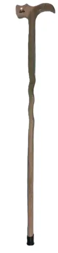 [44973] Wood Carved Folk Art Dragon Walking Stick Cane Oriental Style Whale